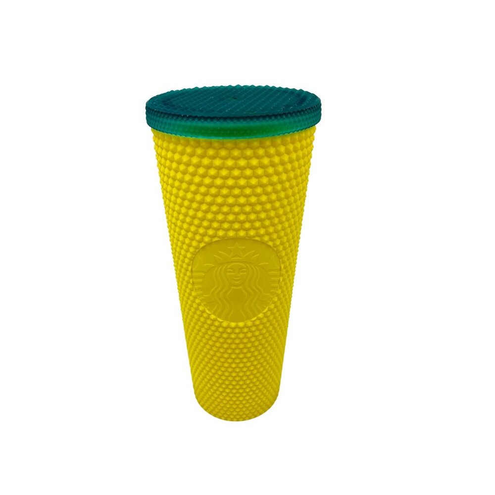 Starbucks Studded Hawaii Yellow Green Pineapple 24oz Tumbler Cup Venti *No Straw